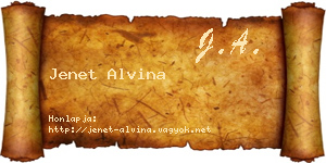 Jenet Alvina névjegykártya